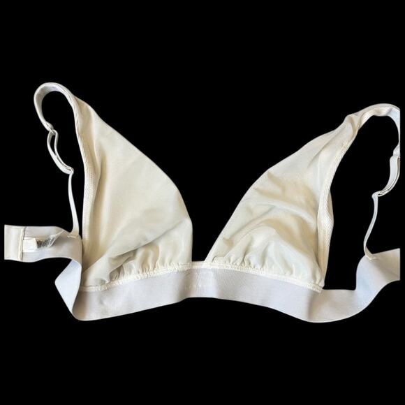 EUC SKIMS Cotton Ribbed Plunge Bralette in Bone Size Large - Picture 7 of 12